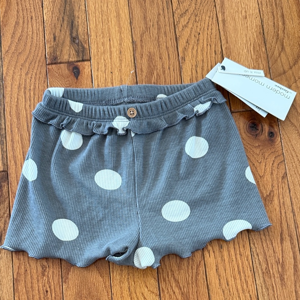 Modern Moments Girls' Gray Polka Dot Ruffle Waist Shorts